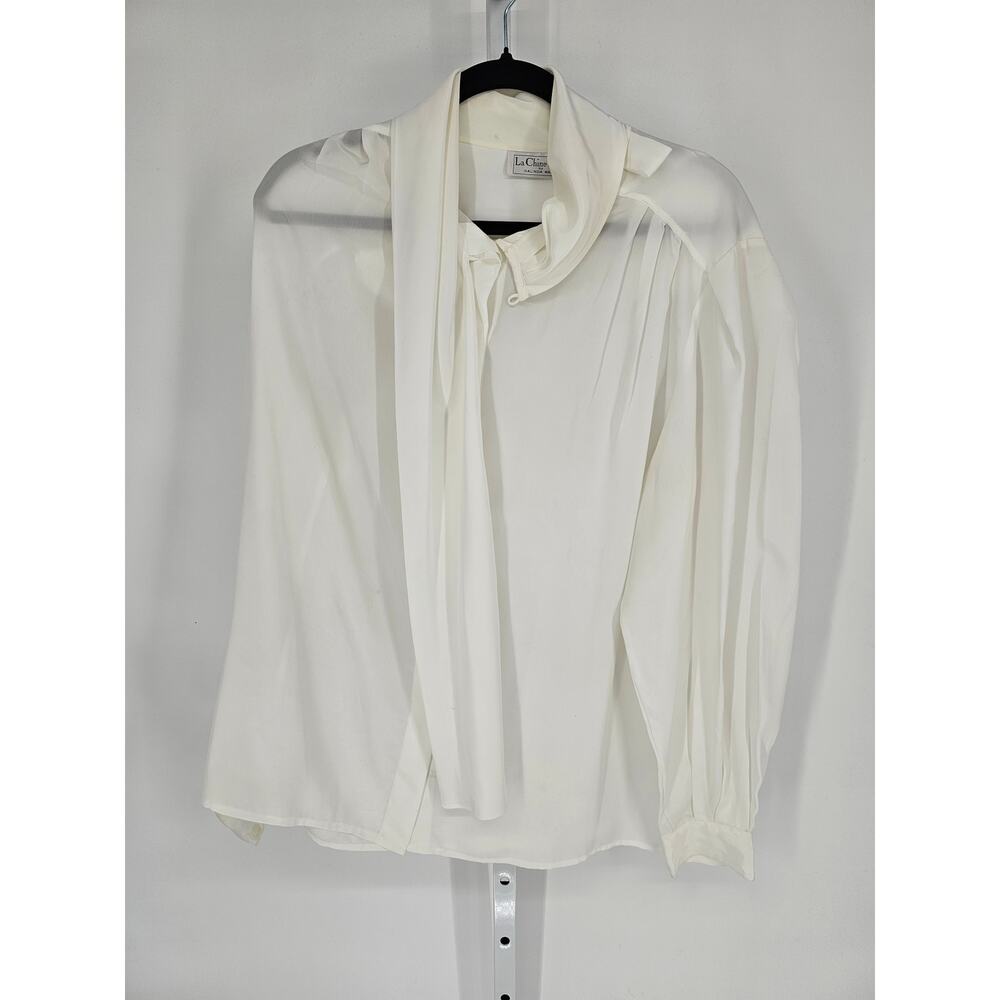 La Chine Plus by Galinda Wang White Polyester Scarf Neck Blouse Size 16W